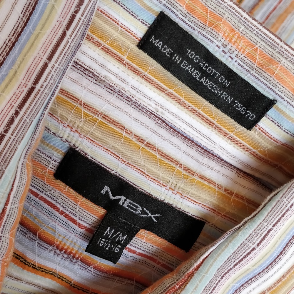MBX fun textured button-down striped shirt medium